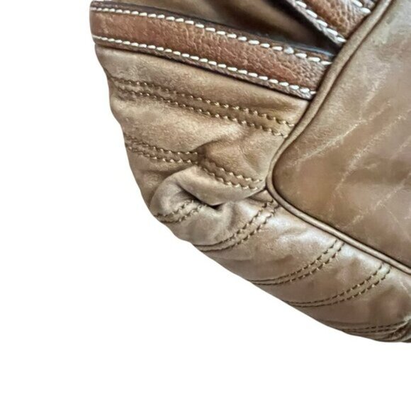 CELINE Stripe Stitch Tote Leather Bag Purse - Picture 13 of 16